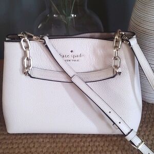 Kate Spade Cream/Bone/Winter White pebbled leather  Crossbody/Compartmented